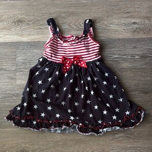 Sofie Rose 4T Red & White Striped and Navy Star Patterned Dress